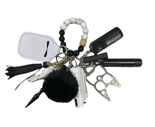 Premium Black Halloween Safety Keychain Set